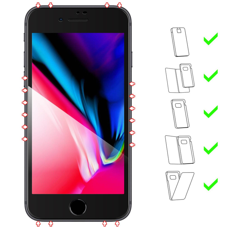 moVear GLASS mSHIELD 2.5D MAX do Apple iPhone 8 / 7 (4.7") (kompatybilne z etui)