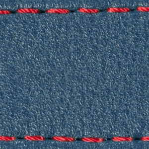 Pasek C1 22mm | Niebieski Jeans / Czerwona nić | Części skórzane bez klamry