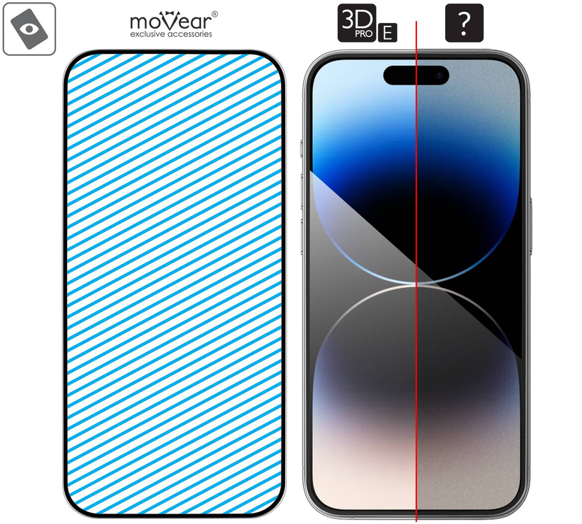 2 szt. | moVear GLASS mSHIELD 3D PRO-E do Apple iPhone 14 Pro Max (6.7") (kompatybilne z etui)
