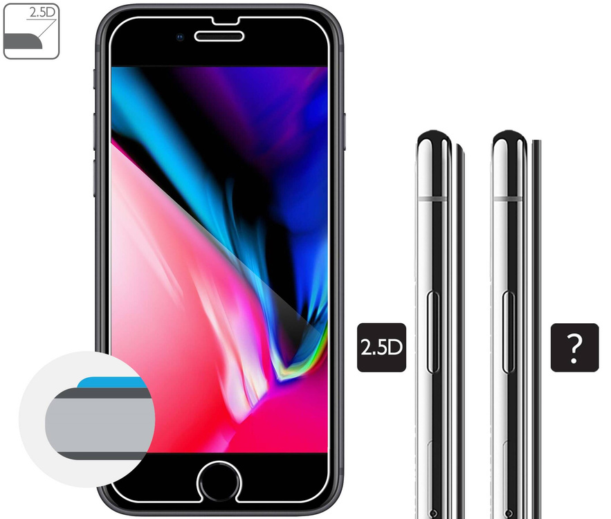 2 szt. | moVear GLASS mSHIELD 2.5D do Apple iPhone 8 Plus / 7 Plus (5.5") (kompatybilne z etui)