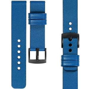 moVear Prestige S1 Skórzany pasek 22mm do Samsung Galaxy Watch 3 (45mm) / Watch (46mm) / Gear S3 | Niebieski [rozmiary XS-XXL i klamra do wyboru]