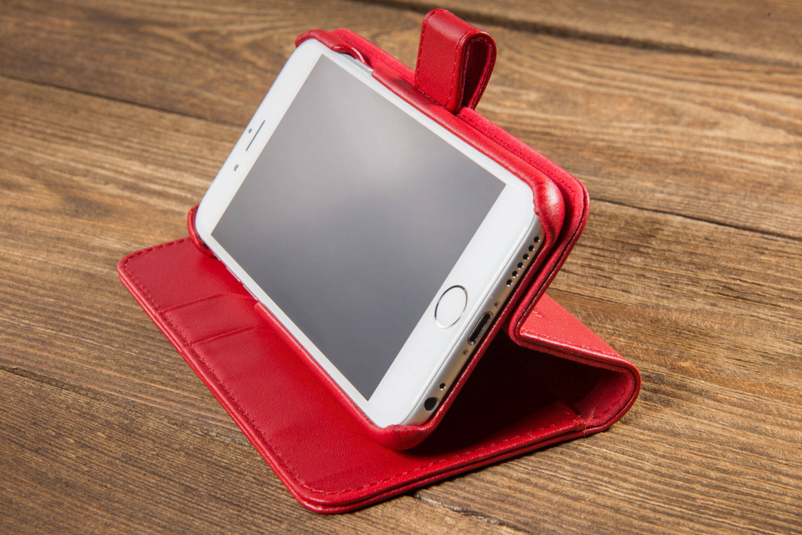 moVear multiCover W Skórzane Etui 3w1 do Apple iPhone 6 / 6s | Portfel, Wallet | Skóra Gładka | Czerwony