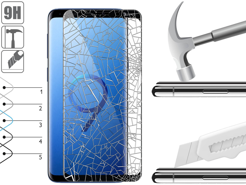 moVear GLASS mSHIELD 3D do Samsung Galaxy S9+ (Plus) (6.2") (na cały ekran)