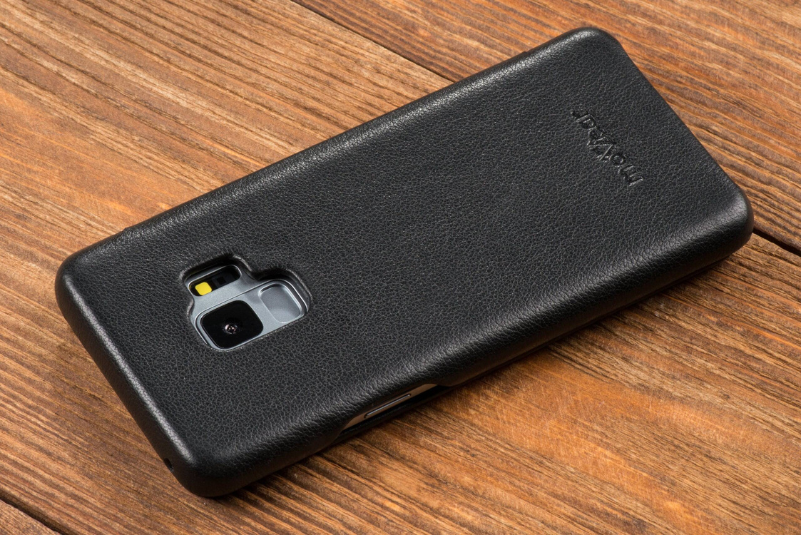 moVear flipSide S skórzane etui do Samsung Galaxy S9 (5.8") | Skóra naturalna nappa (Czarna)
