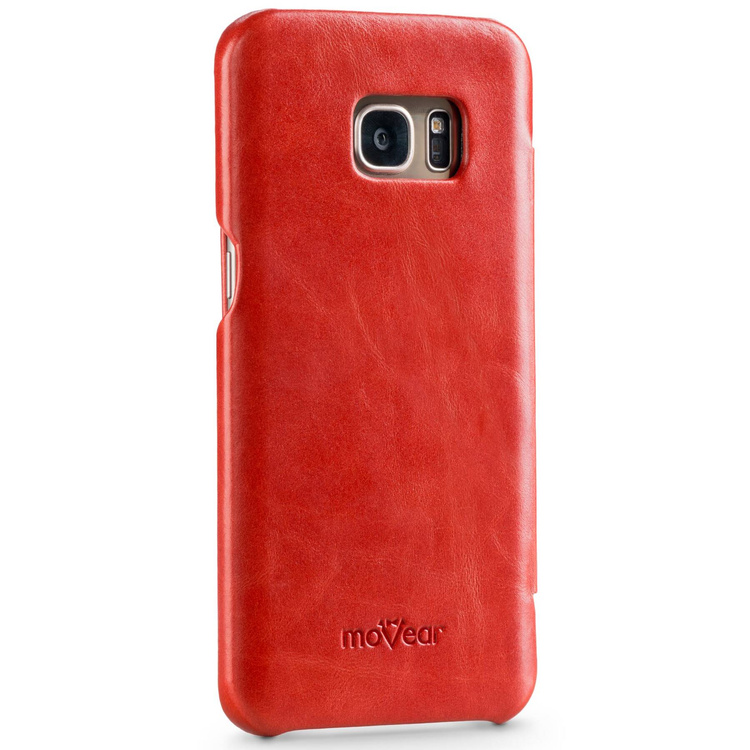 moVear flipSide S skórzane etui do Samsung Galaxy S7 edge (5.5") | Skóra naturalna vintage (Czerwona)