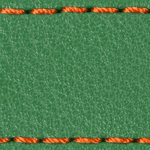 Pasek C1 26mm | Zielony / Ciemnopomarańczowa nić | Części skórzane bez klamry