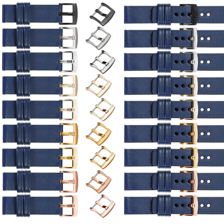 moVear Prestige S1 Skórzany pasek 20mm do Amzfit GTS / Bip / Zeep | Granatowy [rozmiary XS-XXL i klamra do wyboru]