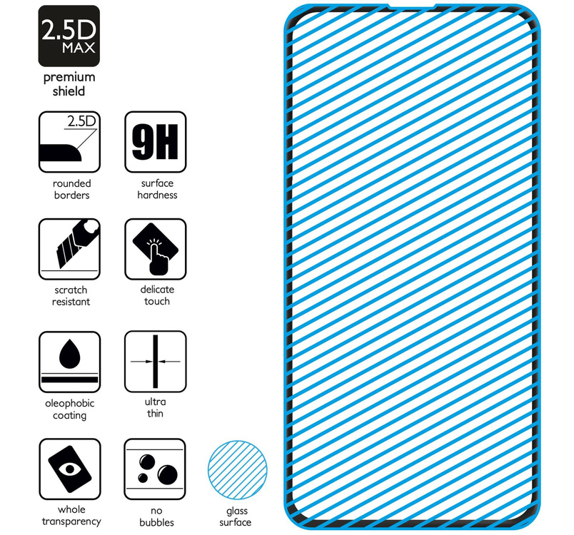 moVear GLASS mSHIELD 2.5D MAX do Samsung Galaxy S10e (5.8") (kompatybilne z etui)