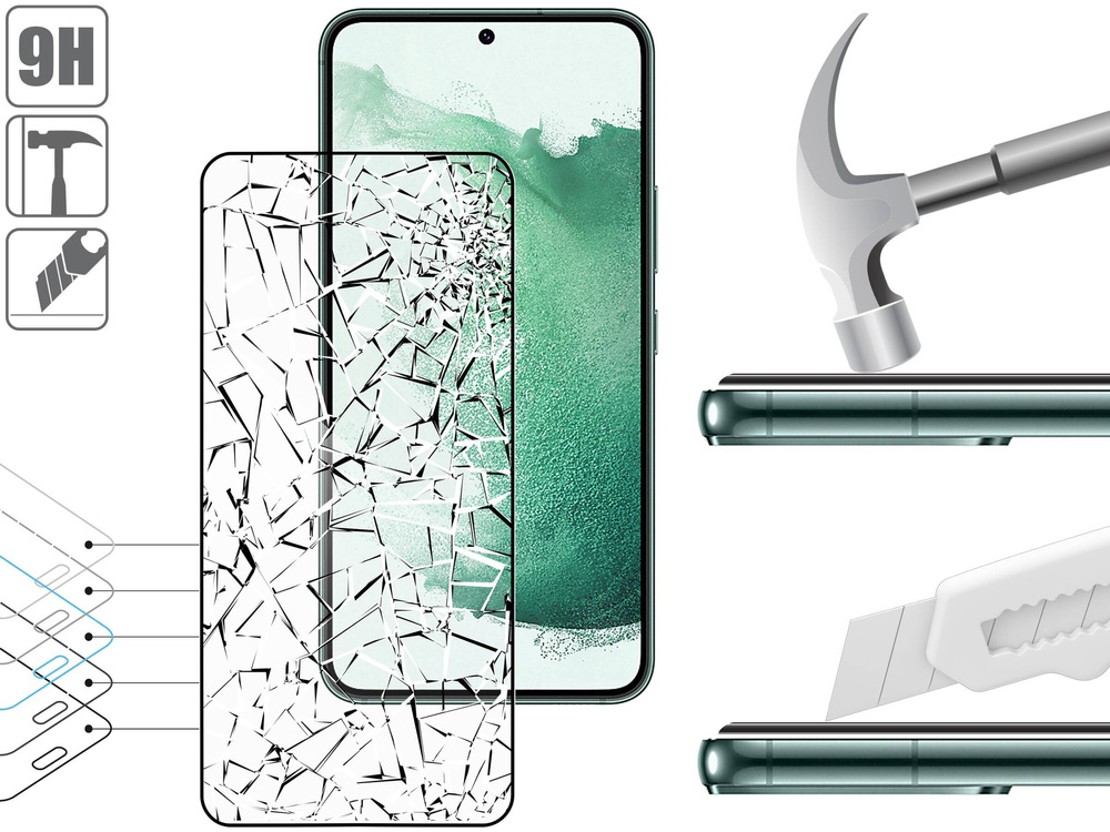 moVear GLASS mSHIELD 2.5D MAX do Samsung Galaxy S22+ (Plus) (6.6") (kompatybilne z etui)