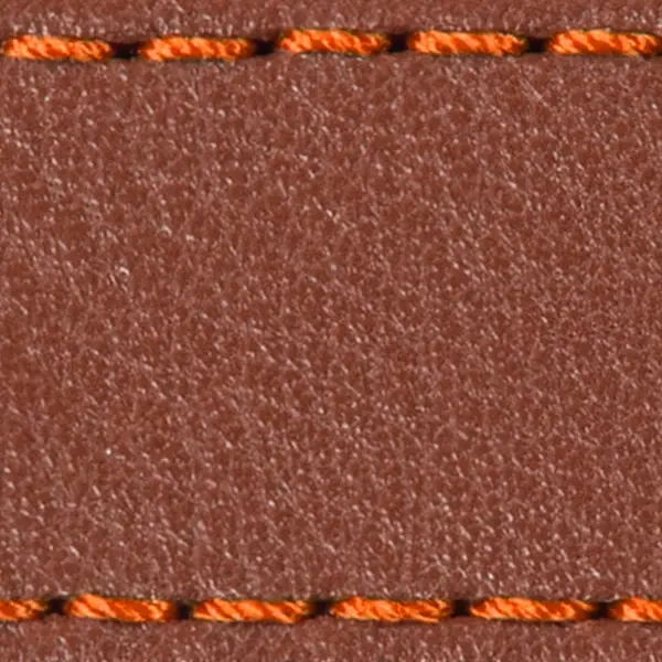 Pasek C1 23mm | Brązowy / Ciemnopomarańczowa nić | Części skórzane bez klamry