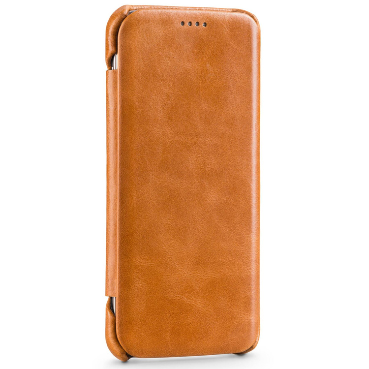 moVear flipSide S skórzane etui do Samsung Galaxy S7 edge (5.5") | Skóra naturalna vintage (Jasnobrązowa)