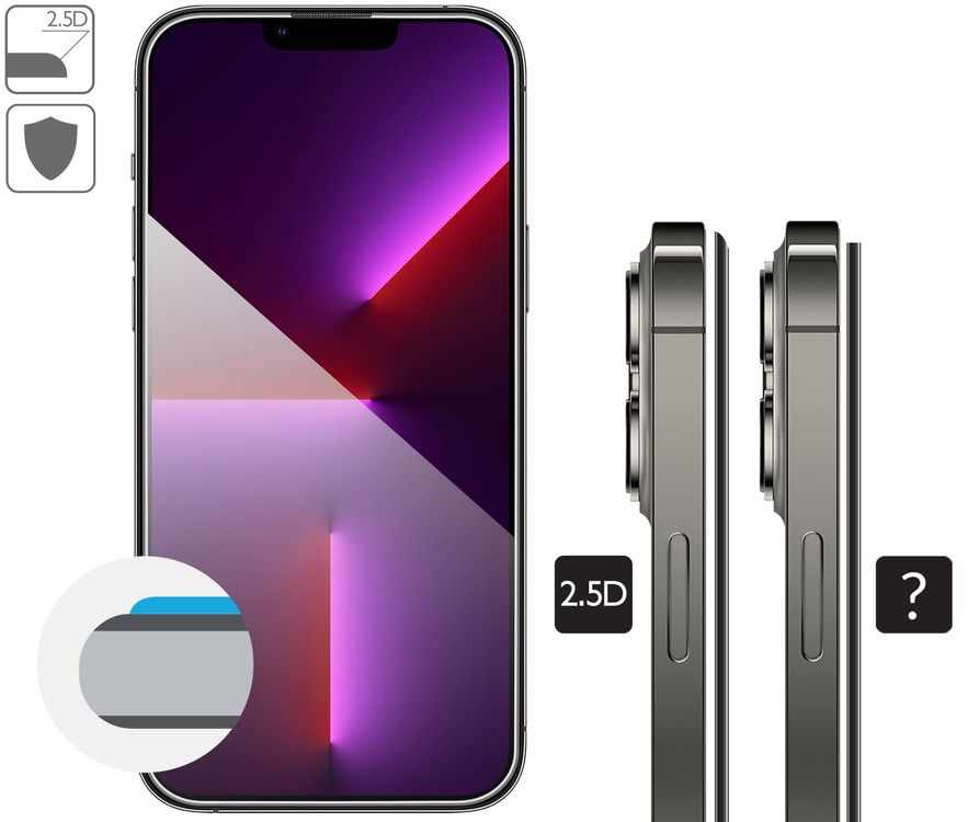 moVear mBOX GLASS mSHIELD 2.5D do Apple iPhone 14 Plus / 13 Pro Max (6.7") (łatwy montaż)