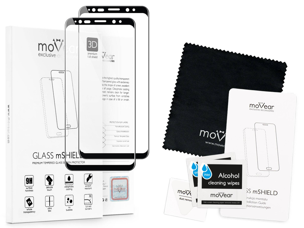 2 szt. | moVear GLASS mSHIELD 3D do Samsung Galaxy S9+ (Plus) (6.2") (na cały ekran)