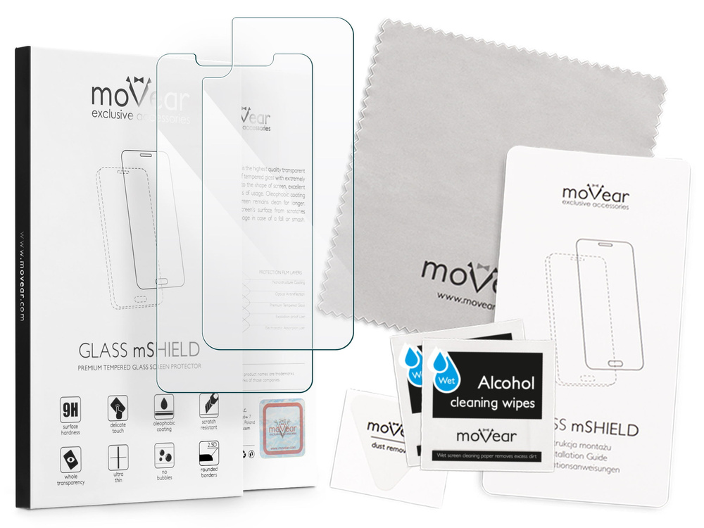 moVear GLASS mSHIELD 2.5D na Apple iPhone Xs MAX | Szkło Hartowane (Przód + Tył)
