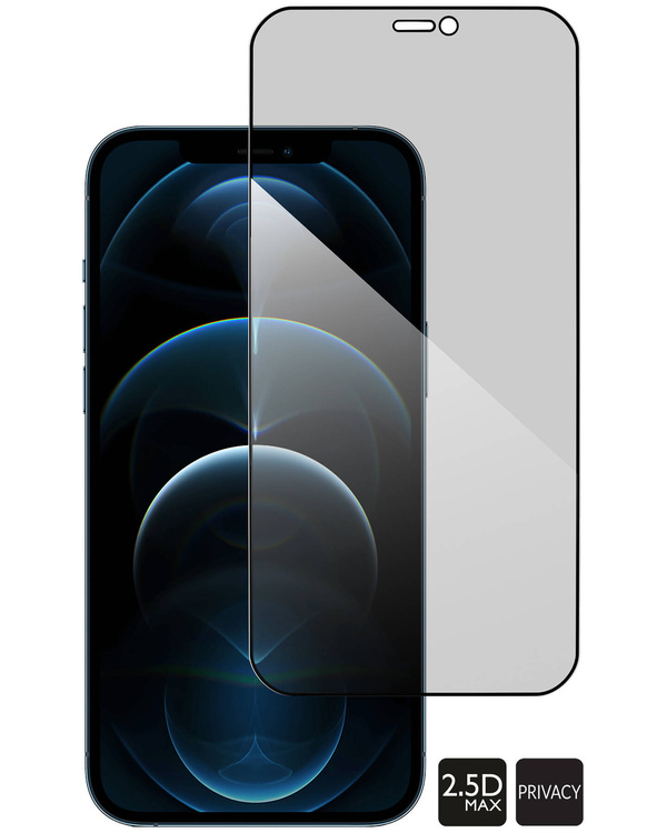 moVear GLASS mSHIELD 2.5D MAX privacy do Apple iPhone 12 Pro Max (6.7") (Prywatyzujące, kompatybilne z etui)