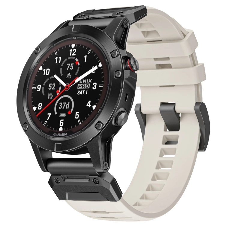 Pasek moVear FKM Extreme do Garmin QuickFit 22mm (Fenix / Forerunner / Epix / Instinct / Enduro / Quatix / MARQ - 47/45mm) Beżowy