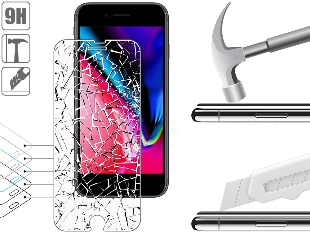 2 szt. | moVear GLASS mSHIELD 2.5D MATT do Apple iPhone 8 Plus / 7 Plus (5.5") (Antyrefleksyjne, kompatybilne z etui)
