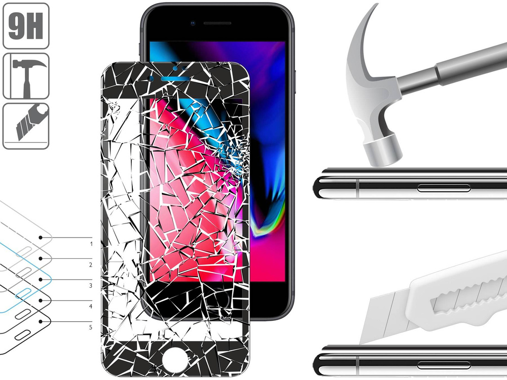 moVear GLASS mSHIELD 3D PRO do Apple iPhone 8 / 7 (4.7") (na cały ekran)