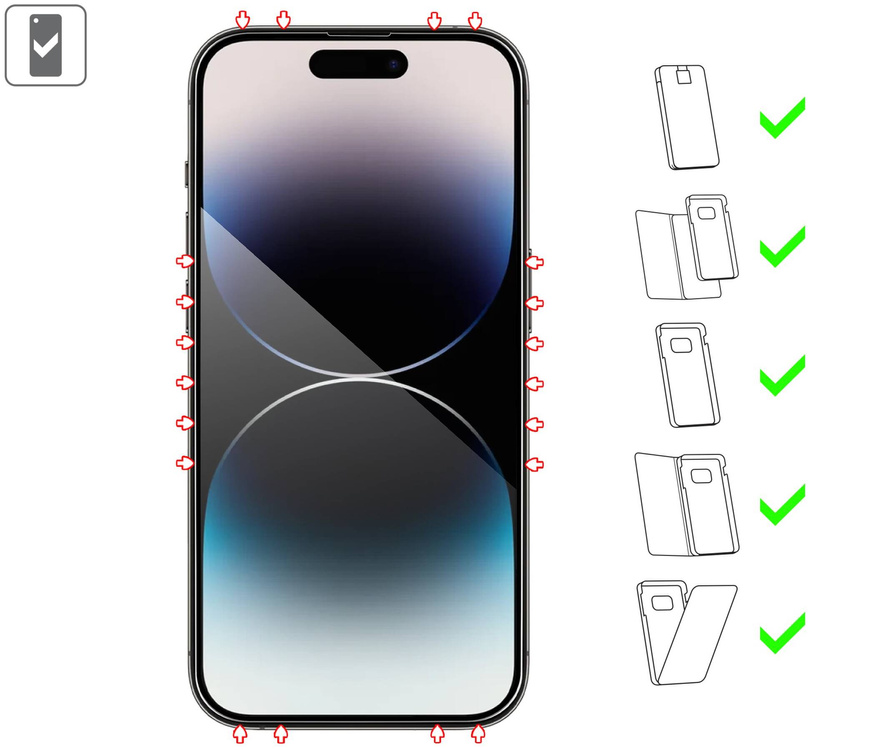 moVear mBOX GLASS mSHIELD 3D PRO do Apple iPhone 14 Pro (6.1") (łatwy montaż)