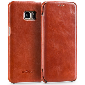 moVear flipSide S skórzane etui do Samsung Galaxy S7 edge (5.5") | Skóra naturalna vintage (Brązowa)