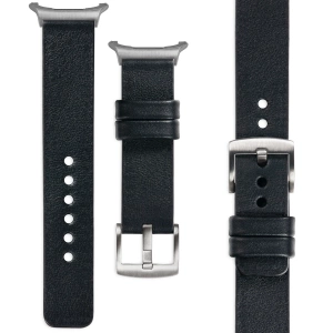 moVear Prestige S1 Skórzany pasek 24mm do Samsung Galaxy Watch Ultra | Czarny [rozmiary XS-XXL i klamra do wyboru]