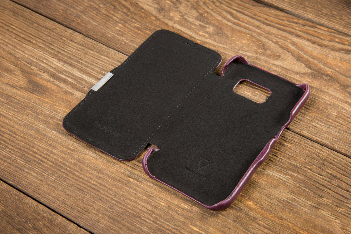 moVear flipSide C+ Skórzane Etui do Samsung Galaxy S7 | Skóra Vintage | Fioletowy