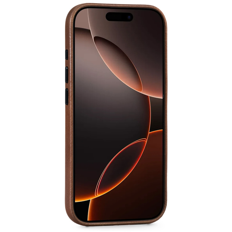 moVear backCover 4S Skórzane plecki do Apple iPhone 16 Pro Max (6.9") | kompatybilne z MagSafe, Skóra naturalna olejowana (Ciemnobrązowa)