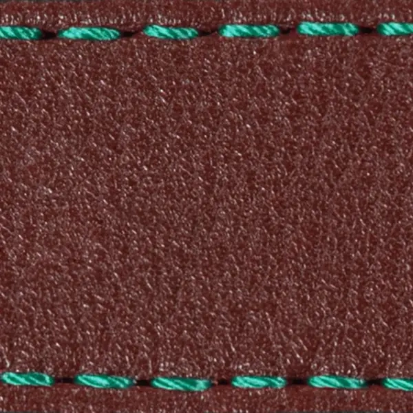 Pasek C1 23mm | Kasztanowy / Turkusowa nić | Części skórzane bez klamry