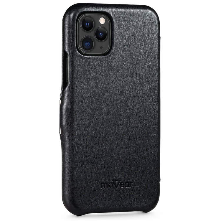 moVear flipSide C skórzane etui do Apple iPhone 11 Pro (5.8") | Skóra naturalna gładka (Czarna)