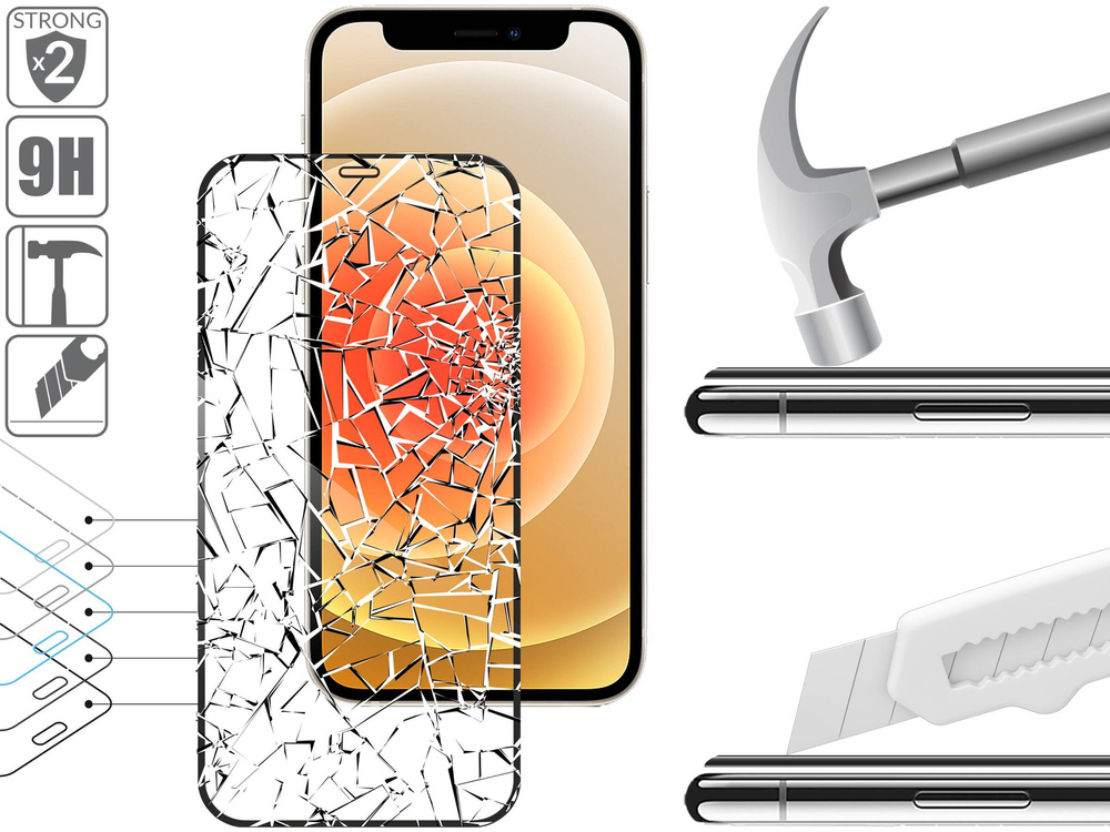 moVear GLASS mSHIELD 2.5D MAX do Apple iPhone 12 Mini (5.4") (kompatybilne z etui)
