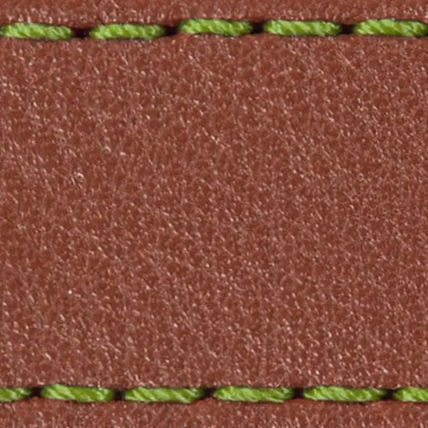 Pasek C1 23mm | Brązowy / Limonkowa nić | Części skórzane bez klamry