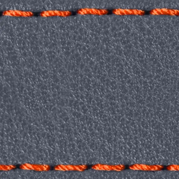 Pasek C1 23mm | Szary stalowy / Ciemnopomarańczowa nić | Części skórzane bez klamry