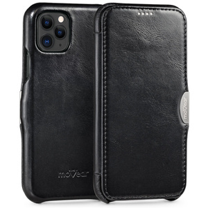 moVear flipSide C skórzane etui do Apple iPhone 11 Pro (5.8") | Skóra naturalna vintage (Czarna)