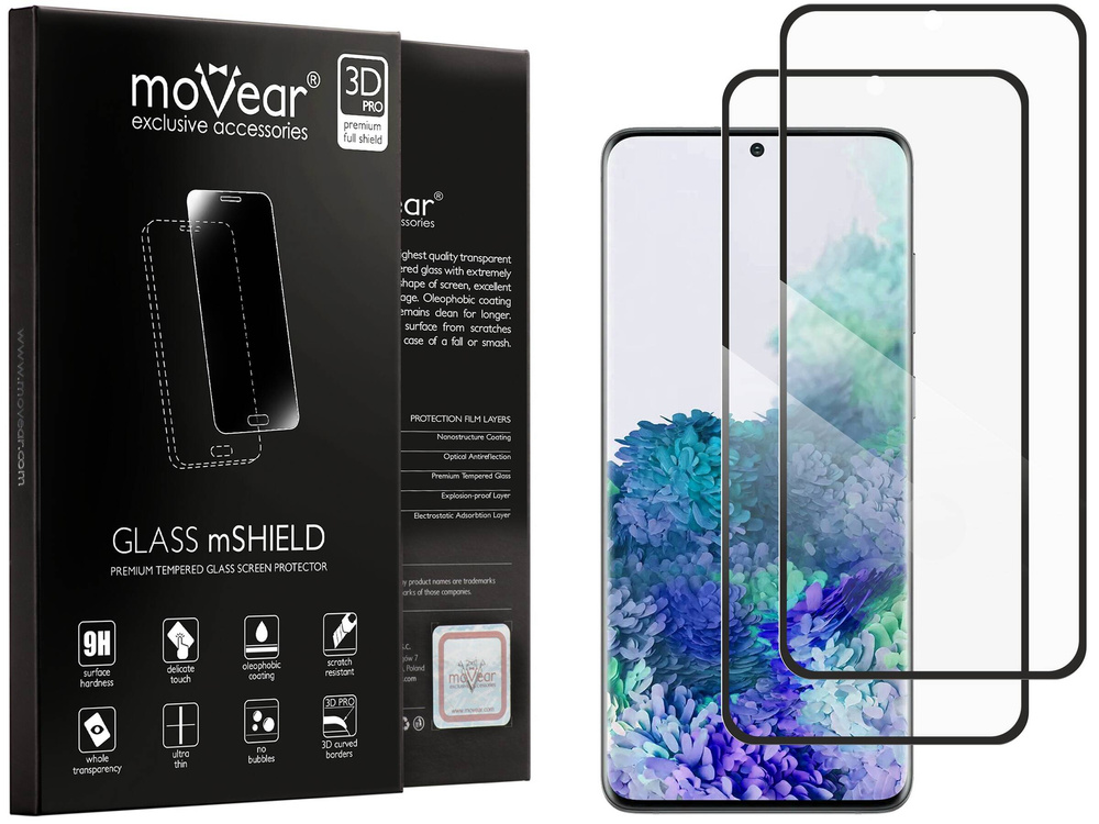 2 szt. | moVear GLASS mSHIELD 3D do Samsung Galaxy S20+ (Plus) (6.7") (na cały ekran)