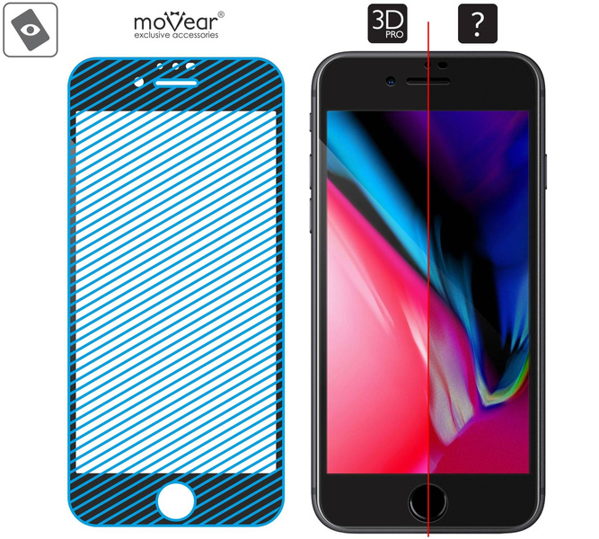 2 szt. | moVear GLASS mSHIELD 3D PRO do Apple iPhone 8 / 7 (4.7") (na cały ekran)