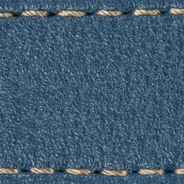 Pasek C1 22mm | Niebieski Jeans / Kremowa nić | Części skórzane bez klamry