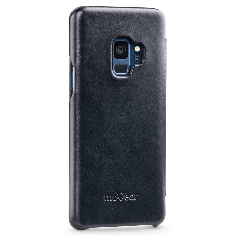 moVear flipSide S skórzane etui do Samsung Galaxy S9 (5.8") | Skóra naturalna vintage (Czarna)