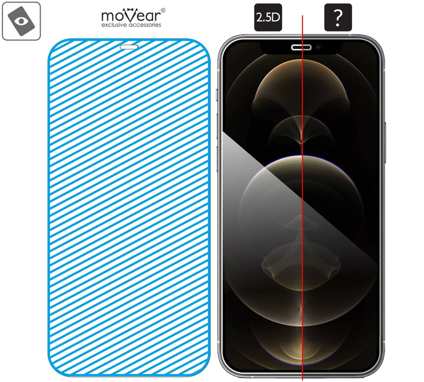 moVear GLASS mSHIELD 2.5D do Apple iPhone 12 Pro Max (6.7") (kompatybilne z etui)