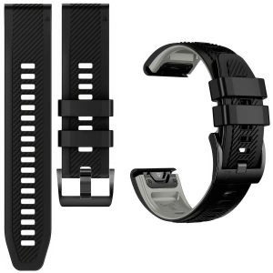 Pasek silikonowy SIL S1 do Garmin QuickFit 22mm (Fenix / Forerunner / Epix / Instinct / Enduro / Quatix / MARQ - 47/45mm) Czarny - moVear