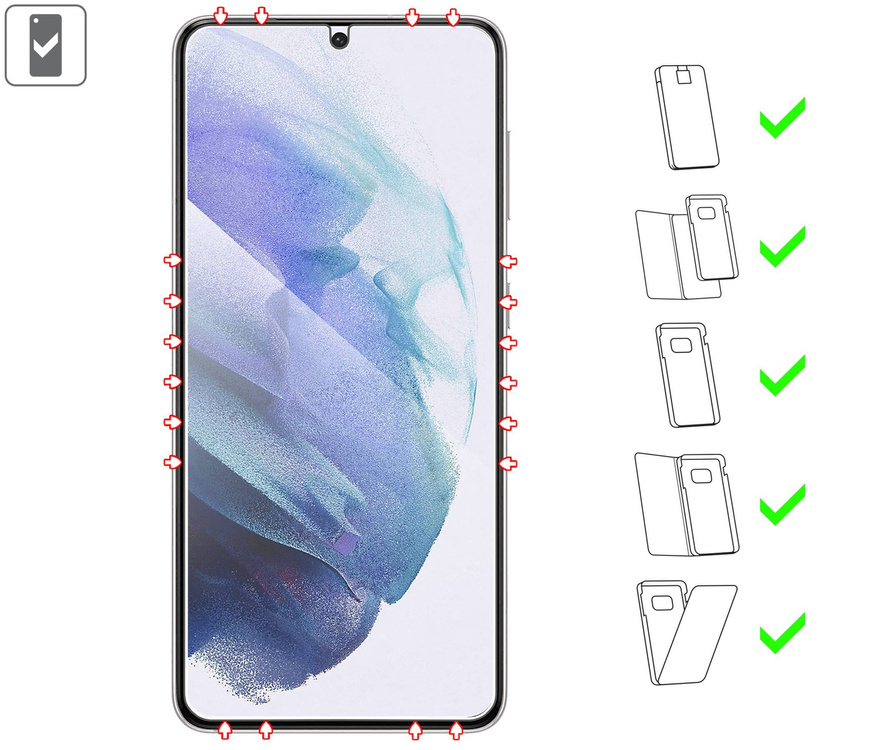 moVear GLASS mSHIELD 2.5D do Samsung Galaxy S21 (6.2") (kompatybilne z etui)