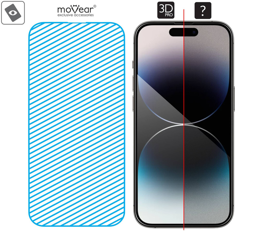 moVear mBOX GLASS mSHIELD 3D PRO do Apple iPhone 14 Pro (6.1") (łatwy montaż)
