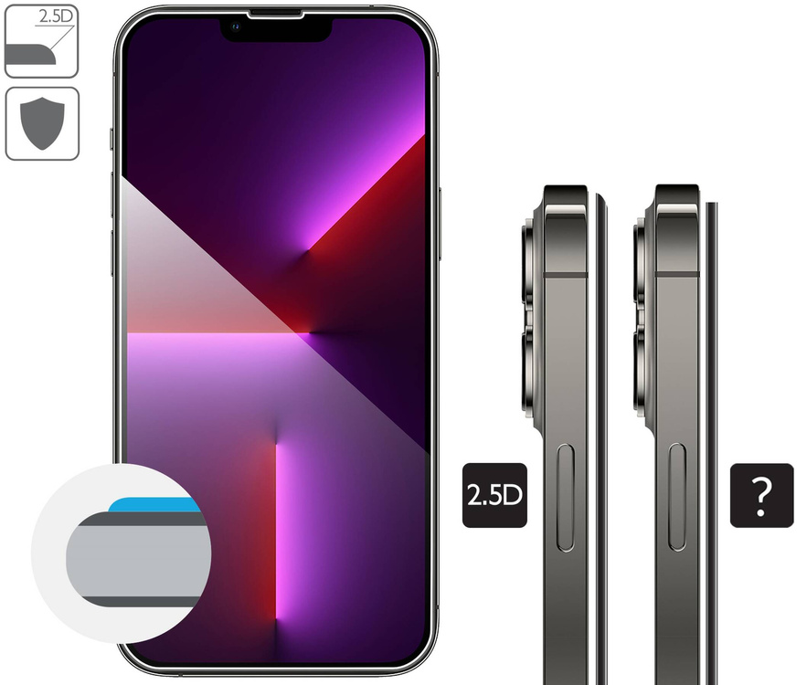 2 szt. | moVear GLASS mSHIELD 2.5D do Apple iPhone 14 Plus / 13 Pro Max (6.7") (kompatybilne z etui)