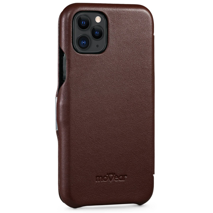 moVear flipSide C skórzane etui do Apple iPhone 11 Pro (5.8") | Skóra naturalna nappa (Ciemnobrązowa)