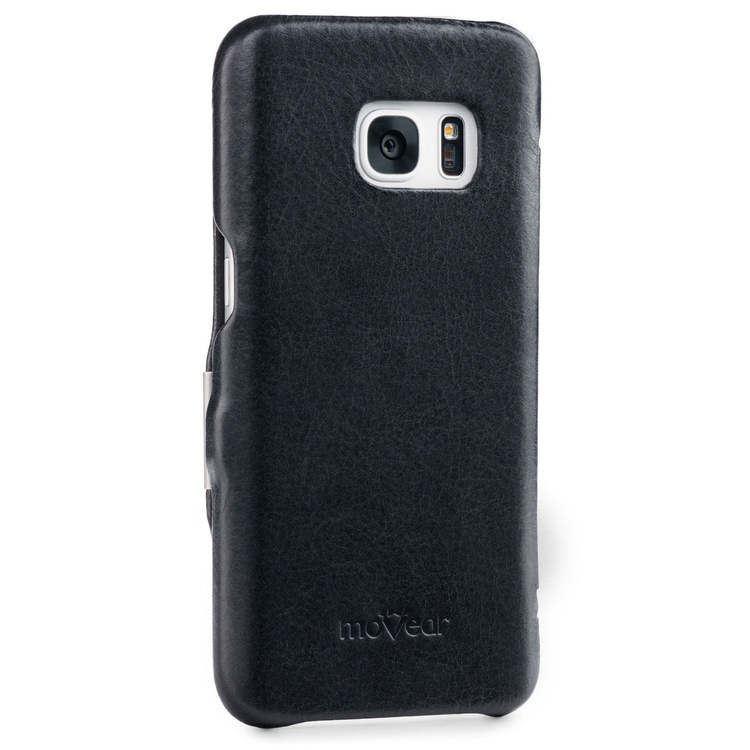 moVear flipSide C Skórzane Etui do Samsung Galaxy S7 | Skóra Vintage | Czarny