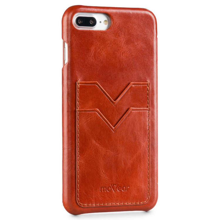 moVear flipSide S+ Skórzane Etui do Apple iPhone 8 Plus / 7 Plus | Skóra Vintage | Brązowy