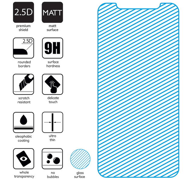 2 szt. | moVear GLASS mSHIELD 2.5D MATT do Apple iPhone 11 / Xr (6.1") (Antyrefleksyjne, kompatybilne z etui)