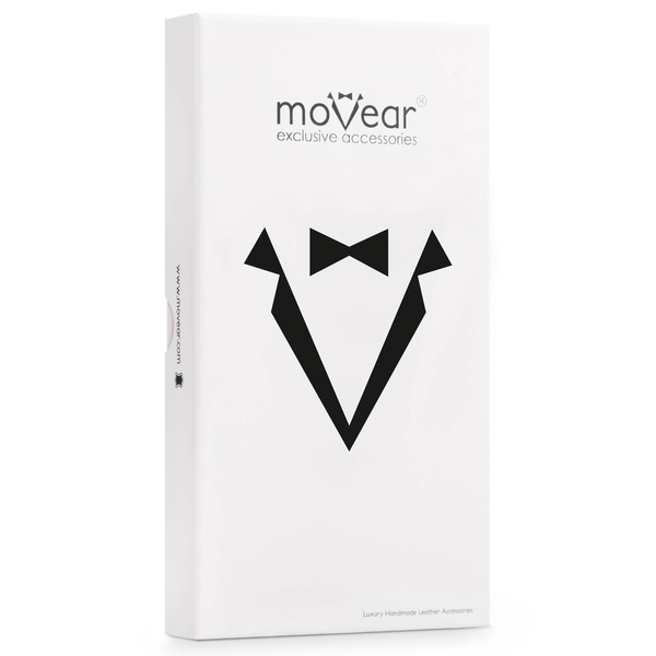 moVear pocketCase C+ skórzana wsuwka do Smartfon rozmiar M (ok 148 x 71 x 8mm) | Skóra naturalna vintage (Czarna)
