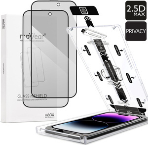 2 szt. | moVear mBOX GLASS mSHIELD 2.5D MAX privacy do Apple iPhone 14 Pro Max (6.7") (Anty spy, z Aplikatorem)