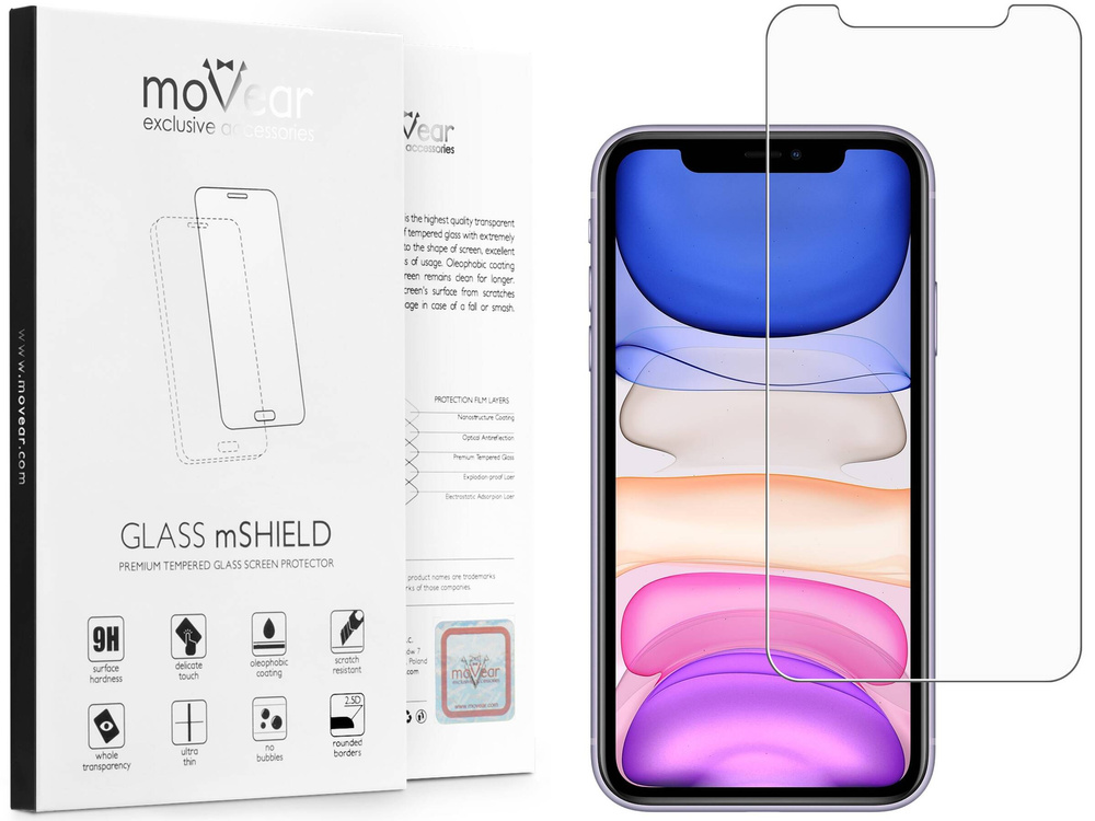 moVear GLASS mSHIELD 2.5D MATT do Apple iPhone 11 / Xr (6.1") (Antyrefleksyjne, kompatybilne z etui)