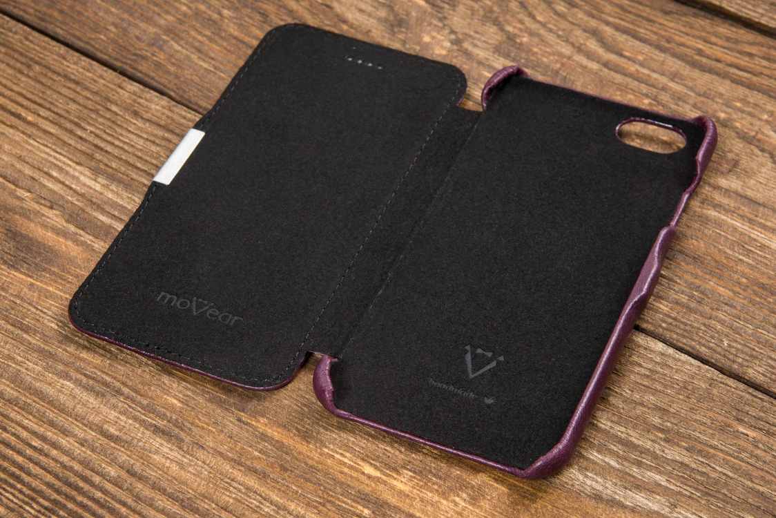 moVear flipSide C+ Skórzane Etui do Apple iPhone 6 / 6s | Skóra Vintage | Fioletowy